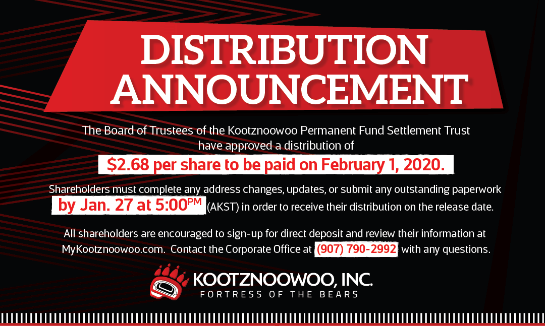 Distribution Announcement – February 1, 2020