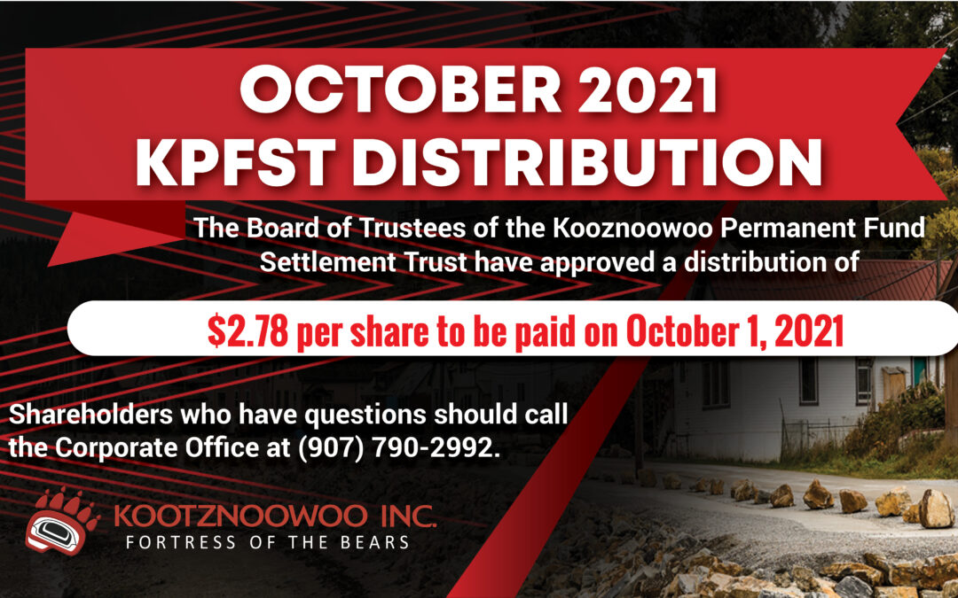 KPFST Announces October 2021 Distribution